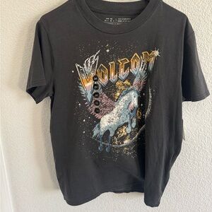 Volcom Black Tee with Colorful Graphic